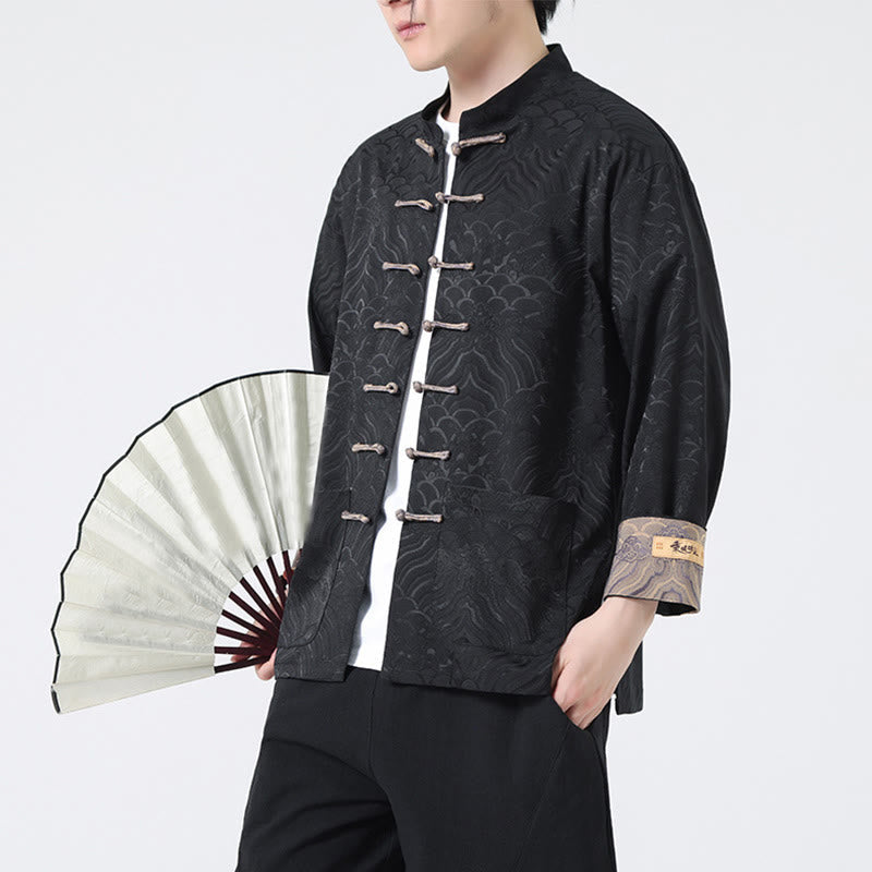 Thick Cotton Frog-Button Stand Collar Jacket for Intentional Daily Wear