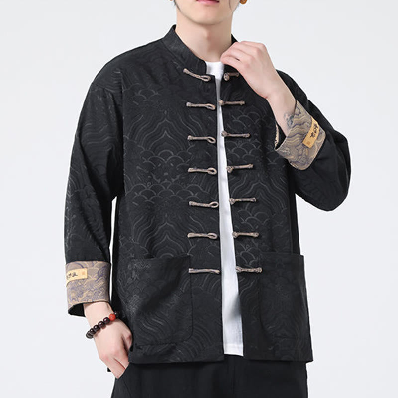Thick Cotton Frog-Button Stand Collar Jacket for Intentional Daily Wear