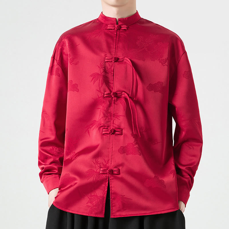 Tactile Stand-Collar Frog-Button Men's Meditation Jacket