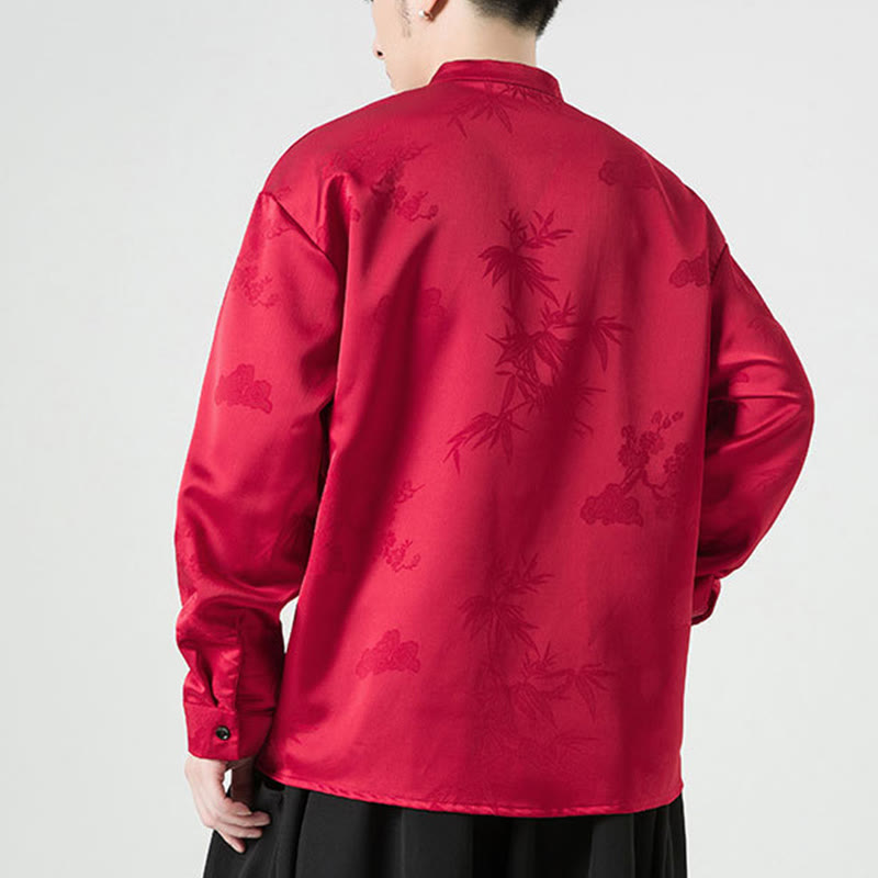 Tactile Stand-Collar Frog-Button Men's Meditation Jacket