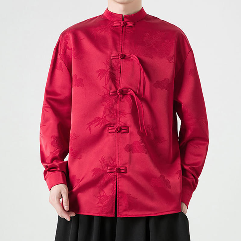Tactile Stand-Collar Frog-Button Men's Meditation Jacket