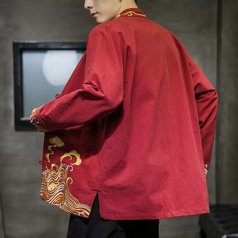 Cotton Embroidered Cloud Stand Collar Mindful Tang Jacket