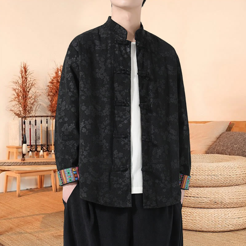 Tactile Cotton Corduroy Stand Collar Meditation Tang Jacket