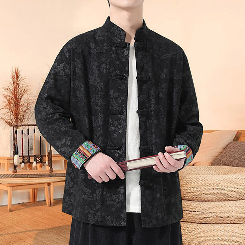 Tactile Cotton Corduroy Stand Collar Meditation Tang Jacket