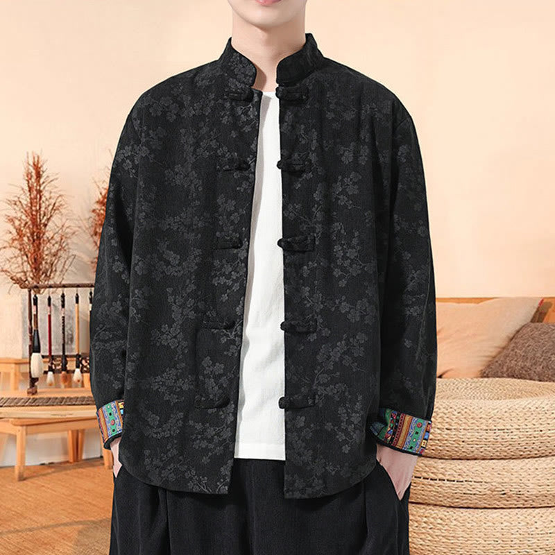 Tactile Cotton Corduroy Stand Collar Meditation Tang Jacket