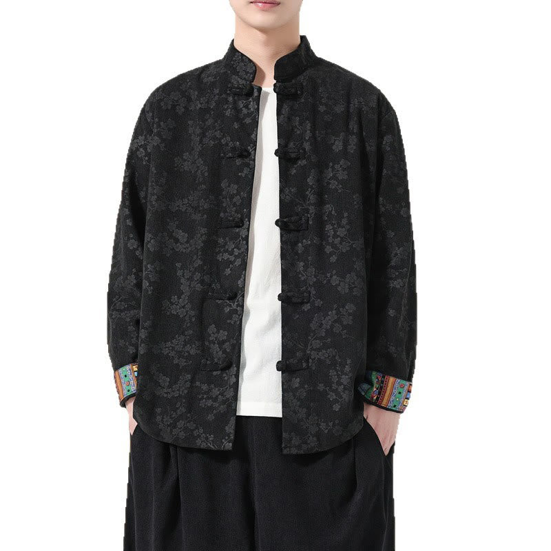 Tactile Cotton Corduroy Stand Collar Meditation Tang Jacket