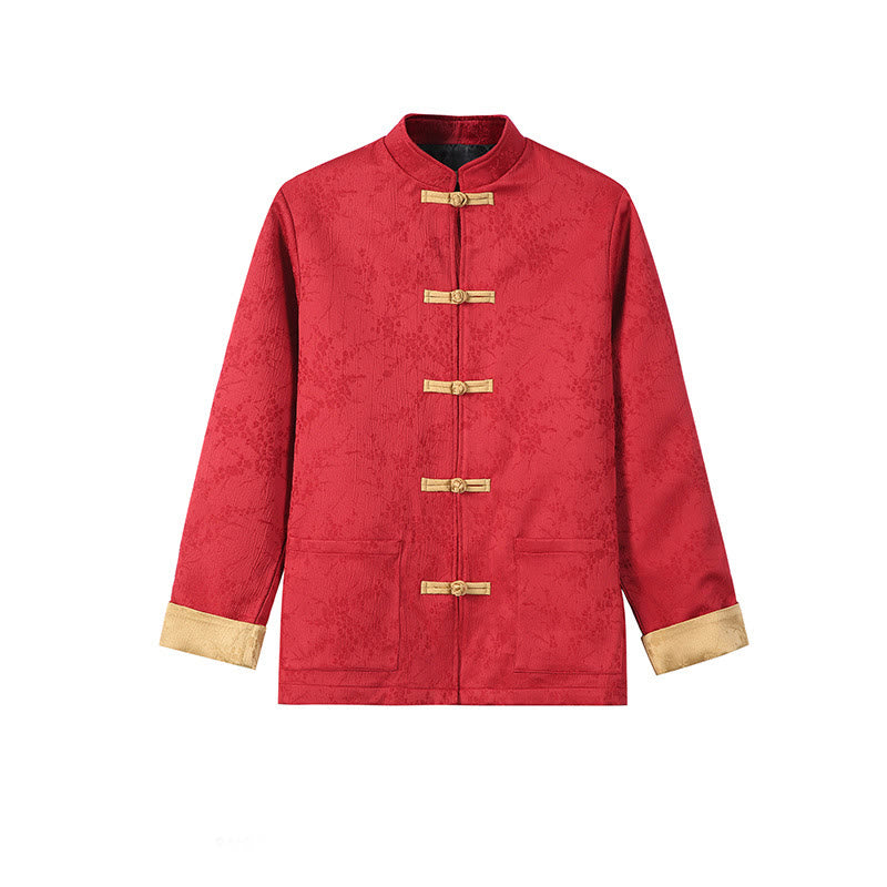 Textured Jacquard Cotton Stand-Collar Mindful Men's Jacket