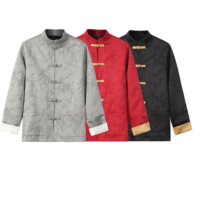 Textured Jacquard Cotton Stand-Collar Mindful Men's Jacket