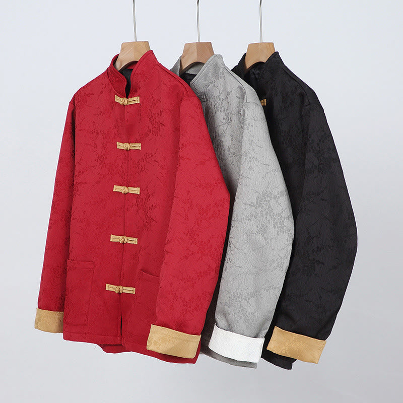 Textured Jacquard Cotton Stand-Collar Mindful Men's Jacket