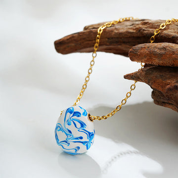 Copper Wealth Healing Water Drop Shape Pendant Necklace