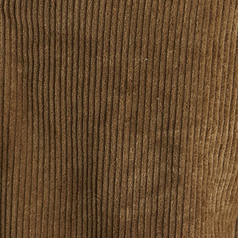 Women's Plain Side Zipper Design Wide Leg Corduroy 7-8 Length Pants With Pockets