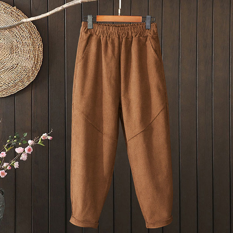 Thickened Cotton Corduroy Grounding Meditation Harem Pants