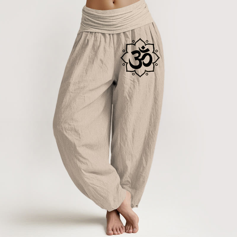 Pure Cotton Elastic-Waist Mandala Meditation Harem Pants