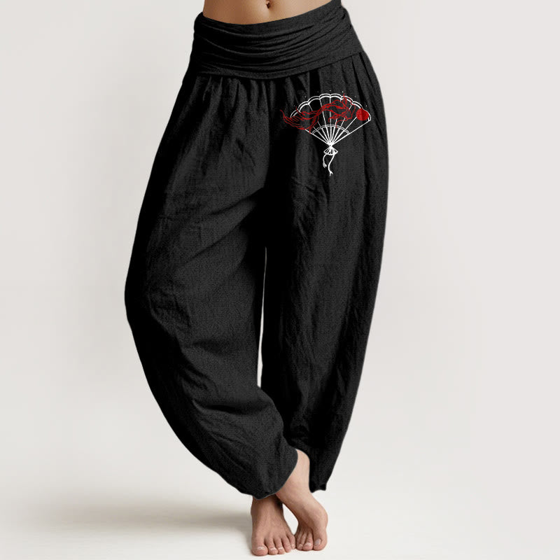 Breathable Cotton Graphic Print Meditation Harem Pants
