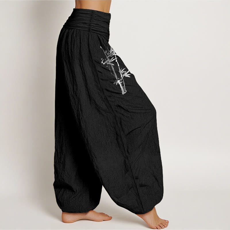 Pure Cotton Bamboo Print Harem Meditation Pants