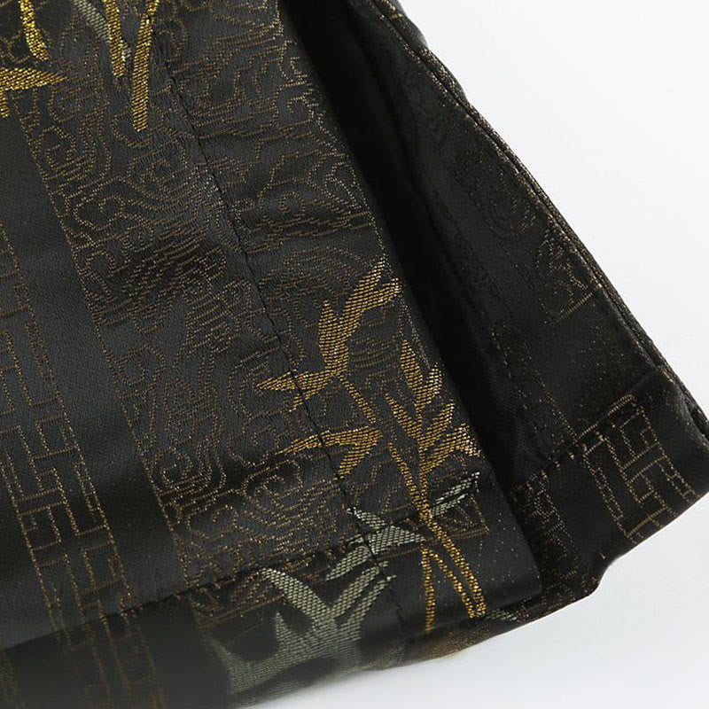 Bamboo Jacquard Stand-Collar Meditation Jacket for Men