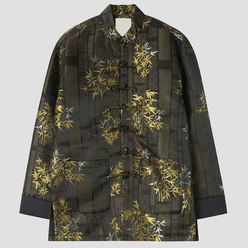 Bamboo Jacquard Stand-Collar Meditation Jacket for Men