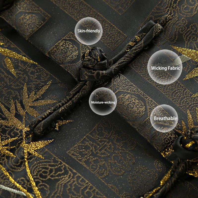 Bamboo Jacquard Stand-Collar Meditation Jacket for Men