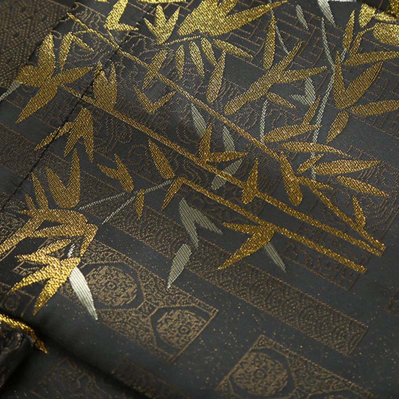 Bamboo Jacquard Stand-Collar Meditation Jacket for Men