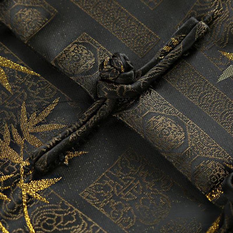 Bamboo Jacquard Stand-Collar Meditation Jacket for Men