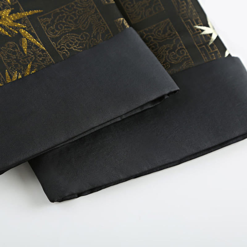 Bamboo Jacquard Stand-Collar Meditation Jacket for Men