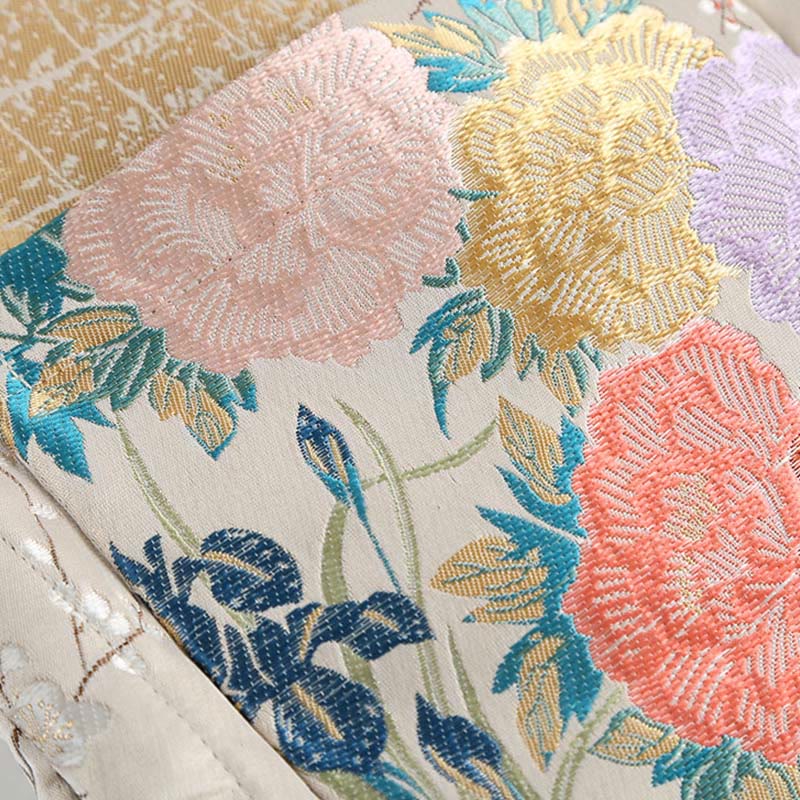 Breathable Frog-Button Peony Print Mindful Men's Jacket