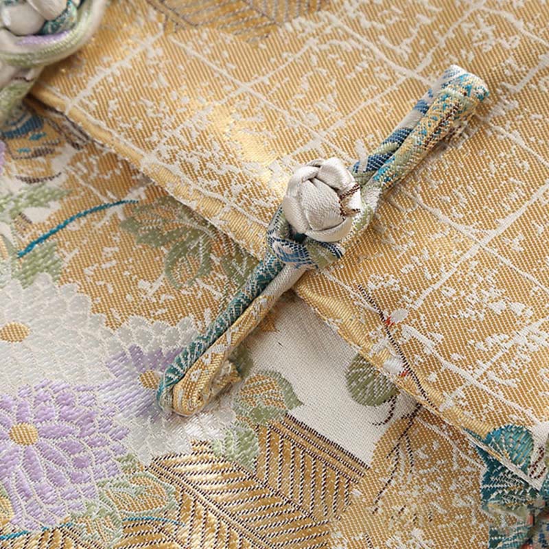 Breathable Frog-Button Peony Print Mindful Men's Jacket