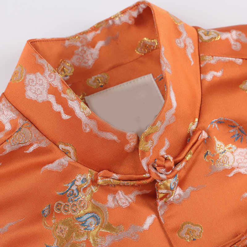 Men's Lightweight Cloud-Motif Frog-Button Meditation Jacket