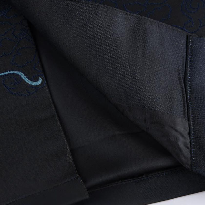 Tactile Stand-Collar Frog-Button Mindful Men's Jacket