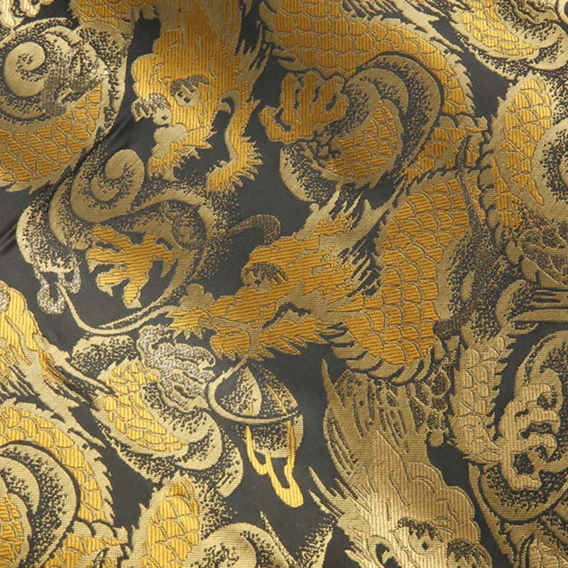 Winter Dragon Jacquard Warm Frog-Button Long Sleeve Men's Jacket With Pockets