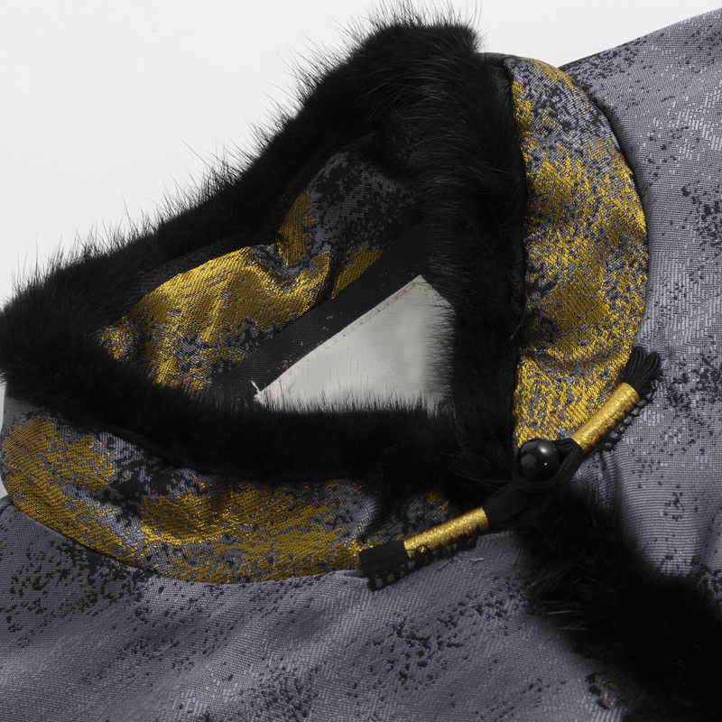 Thick Cotton Stand Collar Frog-Button Meditation Jacket for Men