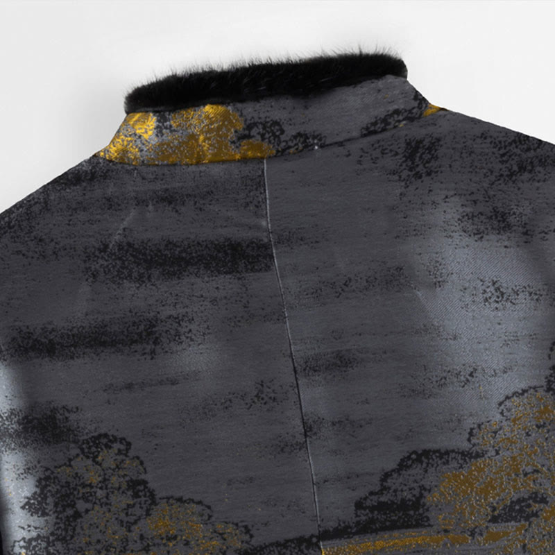 Thick Cotton Stand Collar Frog-Button Meditation Jacket for Men