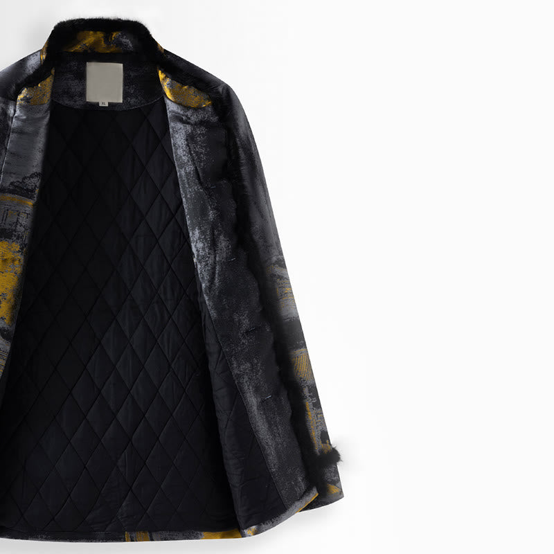 Thick Cotton Stand Collar Frog-Button Meditation Jacket for Men