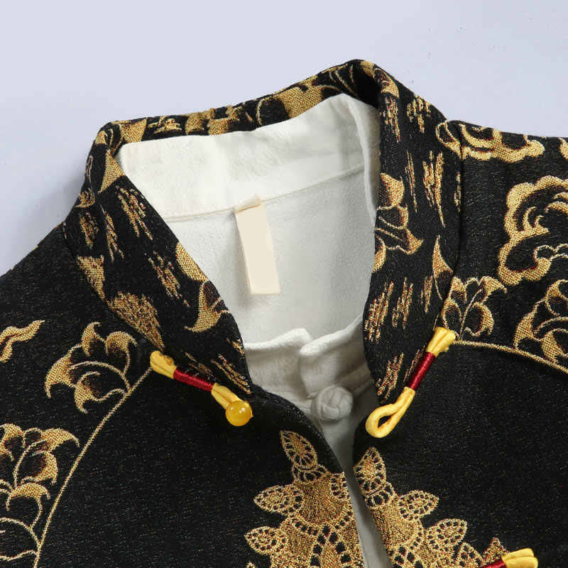 Breathable Frog-Button Stand Collar Mindful Meditation Jacket