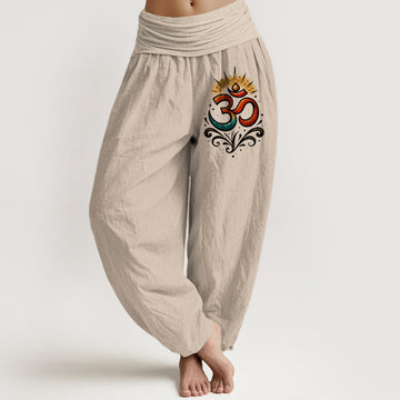 Cotton Om Print Breathable Meditation Harem Pants