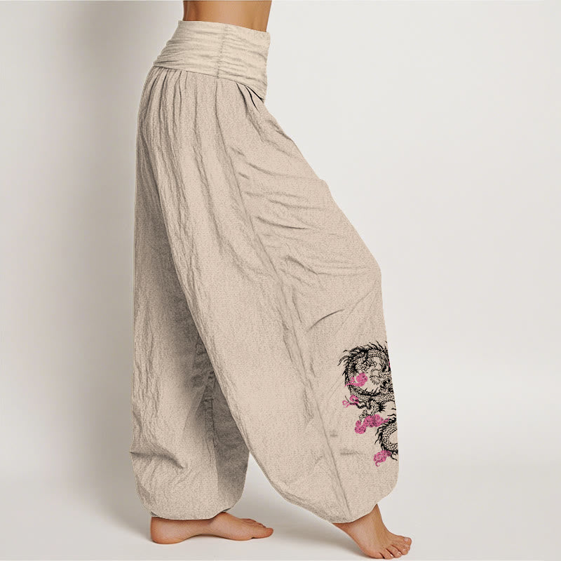 Artisanal Cotton Cloud Print Mindful Movement Harem Pants