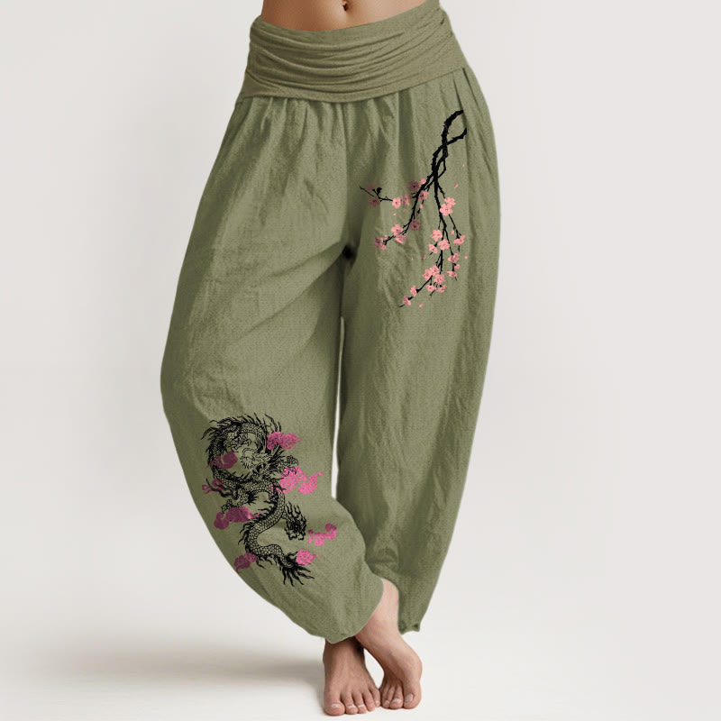 Artisanal Cotton Cloud Print Mindful Movement Harem Pants
