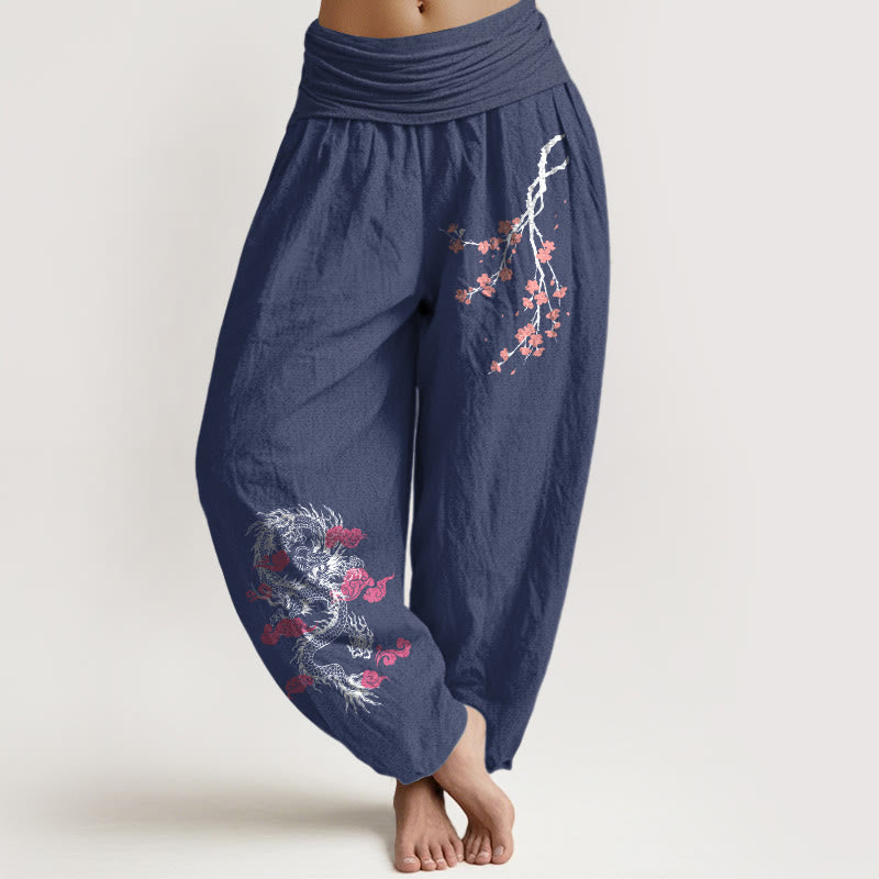 Artisanal Cotton Cloud Print Mindful Movement Harem Pants