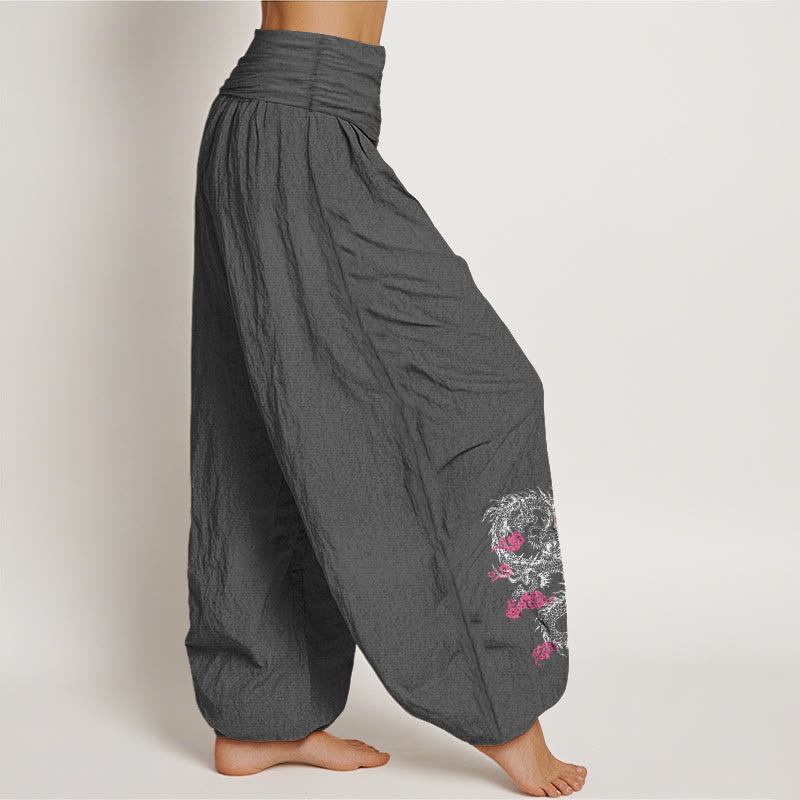 Artisanal Cotton Cloud Print Mindful Movement Harem Pants