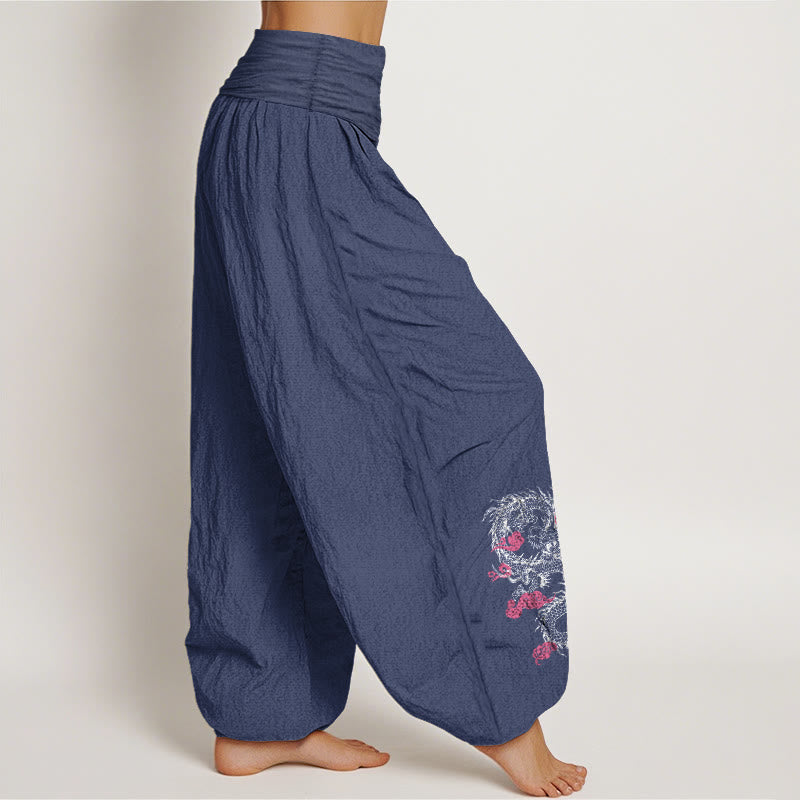 Artisanal Cotton Cloud Print Mindful Movement Harem Pants