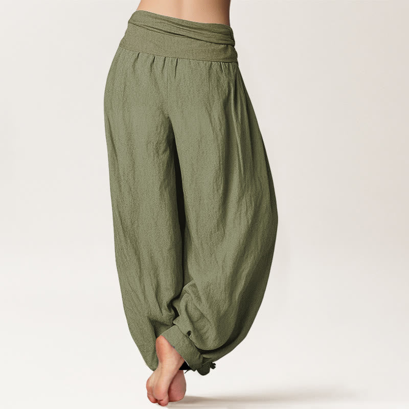 Artisanal Cotton Cloud Print Mindful Movement Harem Pants