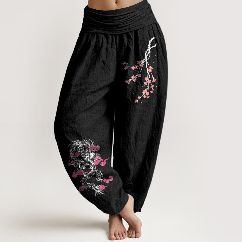Artisanal Cotton Cloud Print Mindful Movement Harem Pants