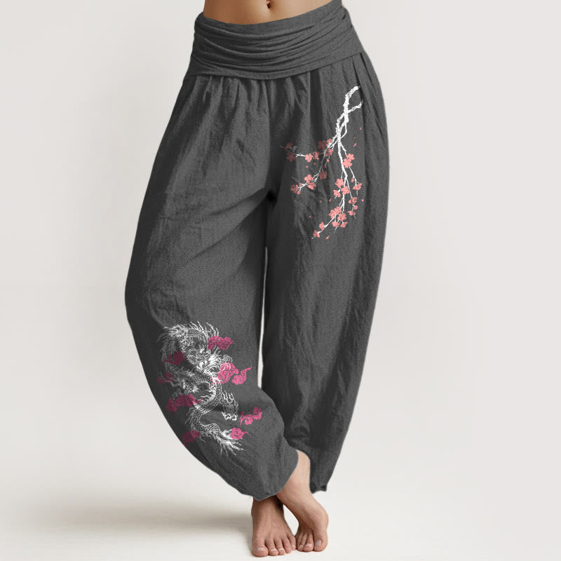 Artisanal Cotton Cloud Print Mindful Movement Harem Pants