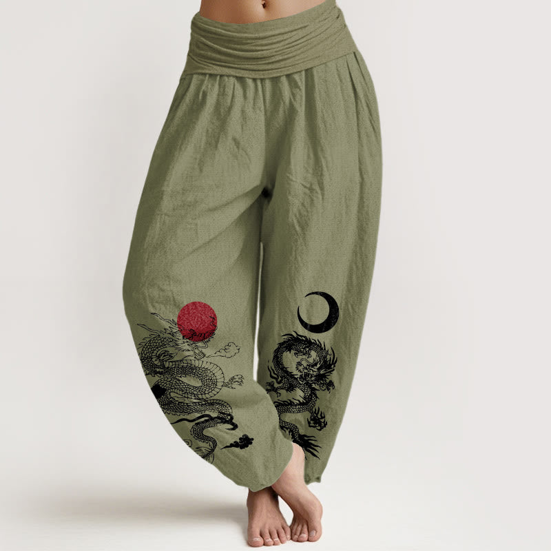 Tactile Cotton Cosmic Print Elastic Waist Harem Pants