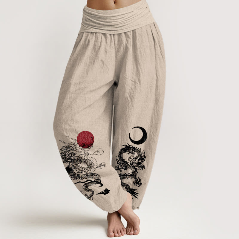 Tactile Cotton Cosmic Print Elastic Waist Harem Pants