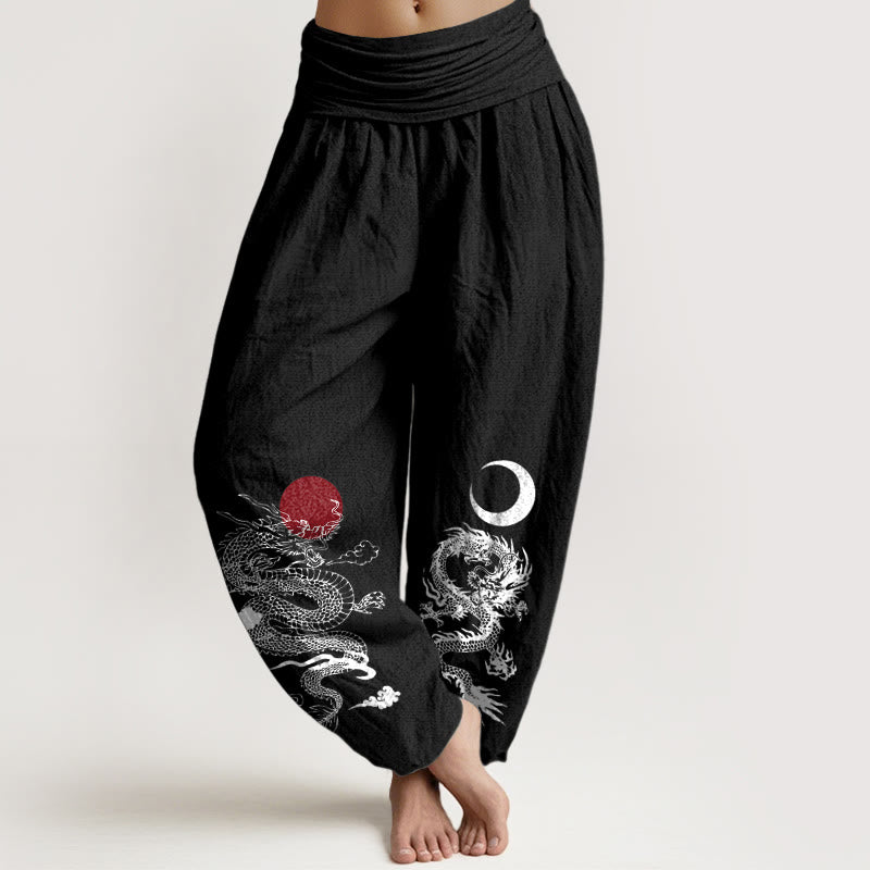 Tactile Cotton Cosmic Print Elastic Waist Harem Pants