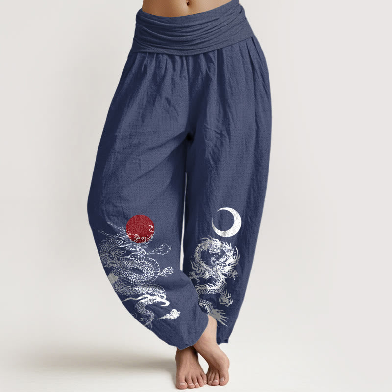 Tactile Cotton Cosmic Print Elastic Waist Harem Pants