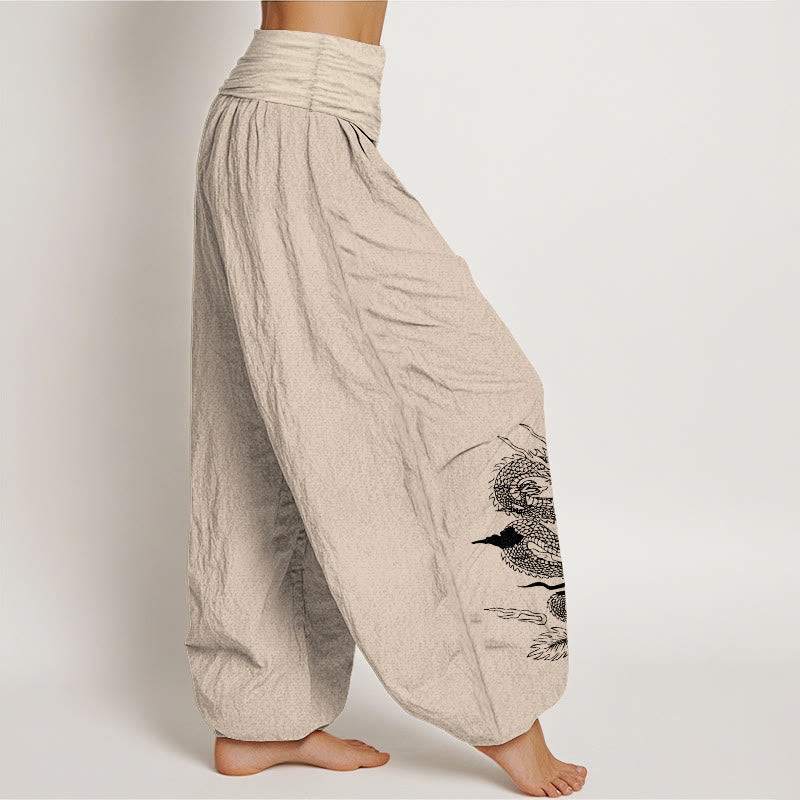 Tactile Cotton Cosmic Print Elastic Waist Harem Pants