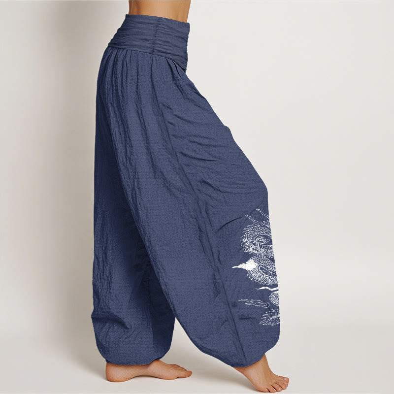 Tactile Cotton Cosmic Print Elastic Waist Harem Pants