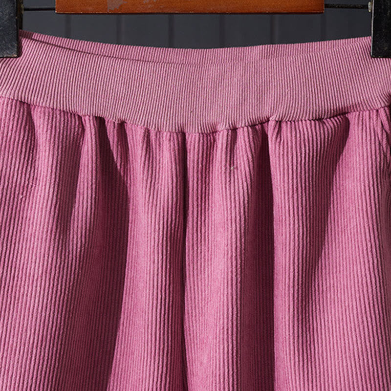Thermal Fleece-Lined Corduroy Wide-Leg Pants for Mindful Daily Wear